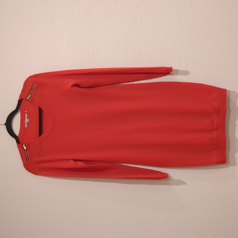 Gap Orange Wool Sweater Dress With Zipper Detail Size Small